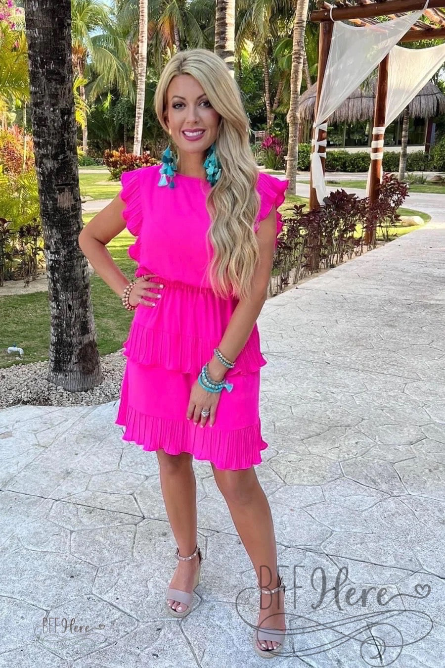 Game Day Ruffle Dress-Pink - BFF Here