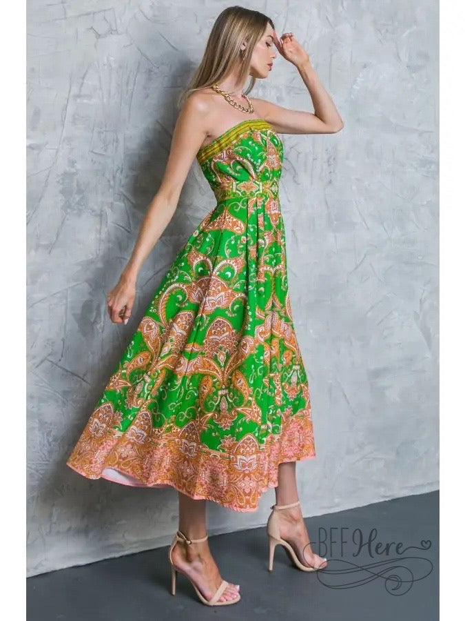 Midori Woven Midi Dress - BFF Here