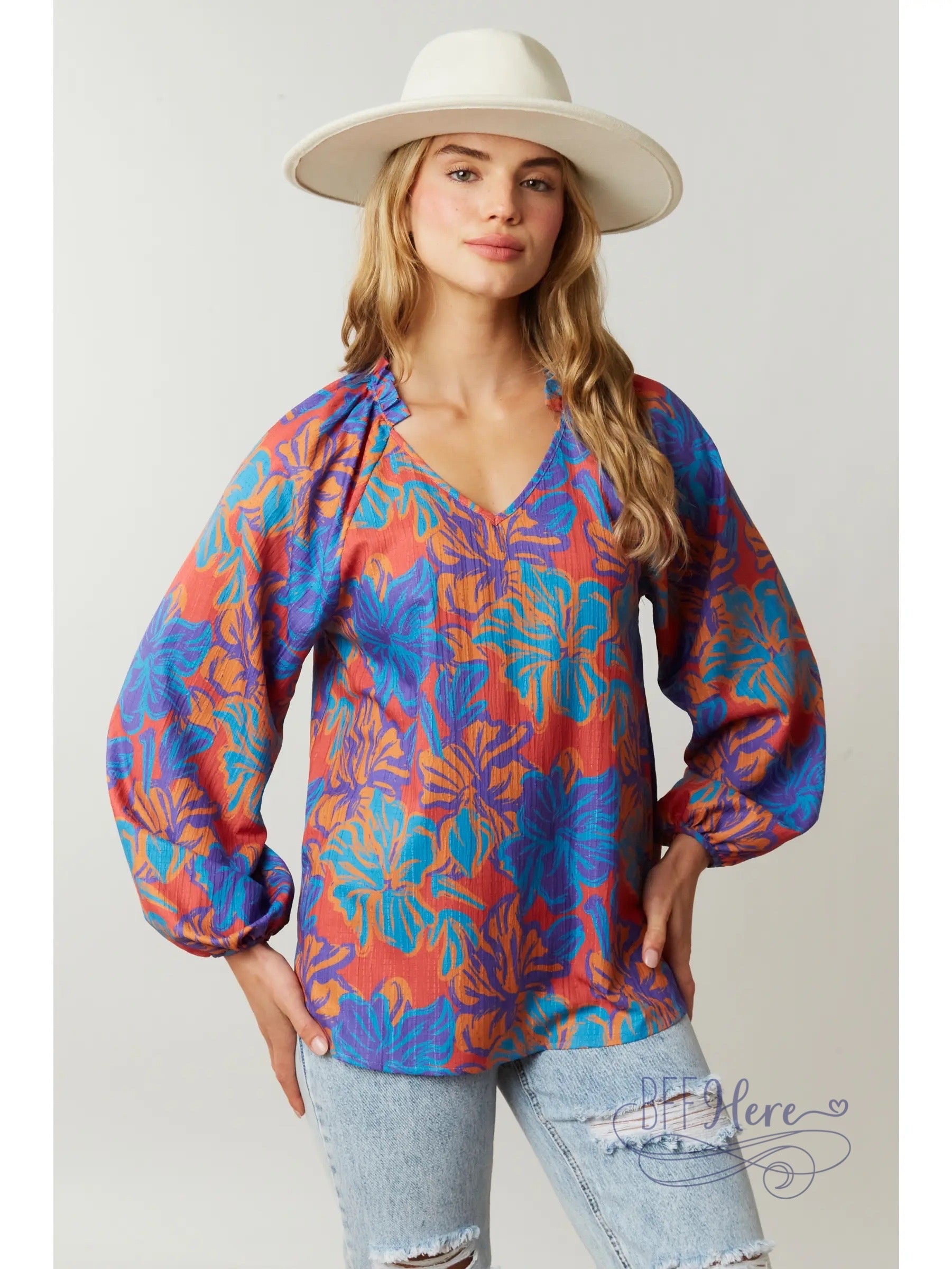 PREORDER: Sunset Floral Top - BFF Here
