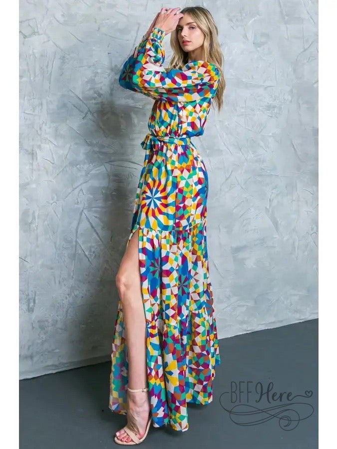 PREORDER—Kaleidoscope Of Colors Maxi Dress - BFF Here