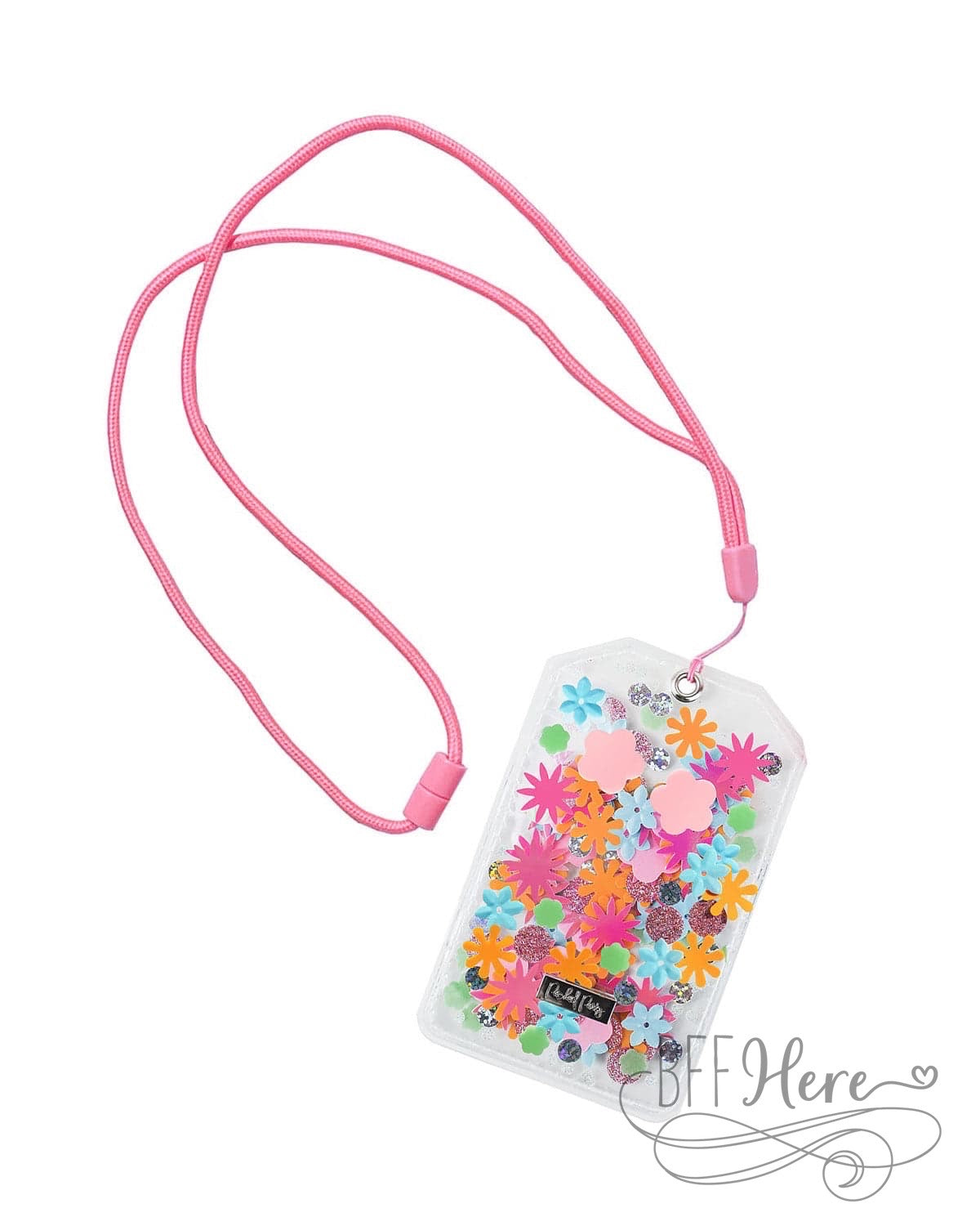 Flower Shop Confetti ID or Badge Holder with Lanyard by Packed Party - BFF Here