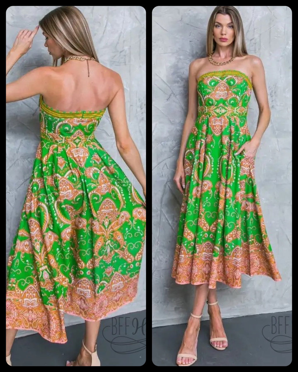 Midori Woven Midi Dress - BFF Here