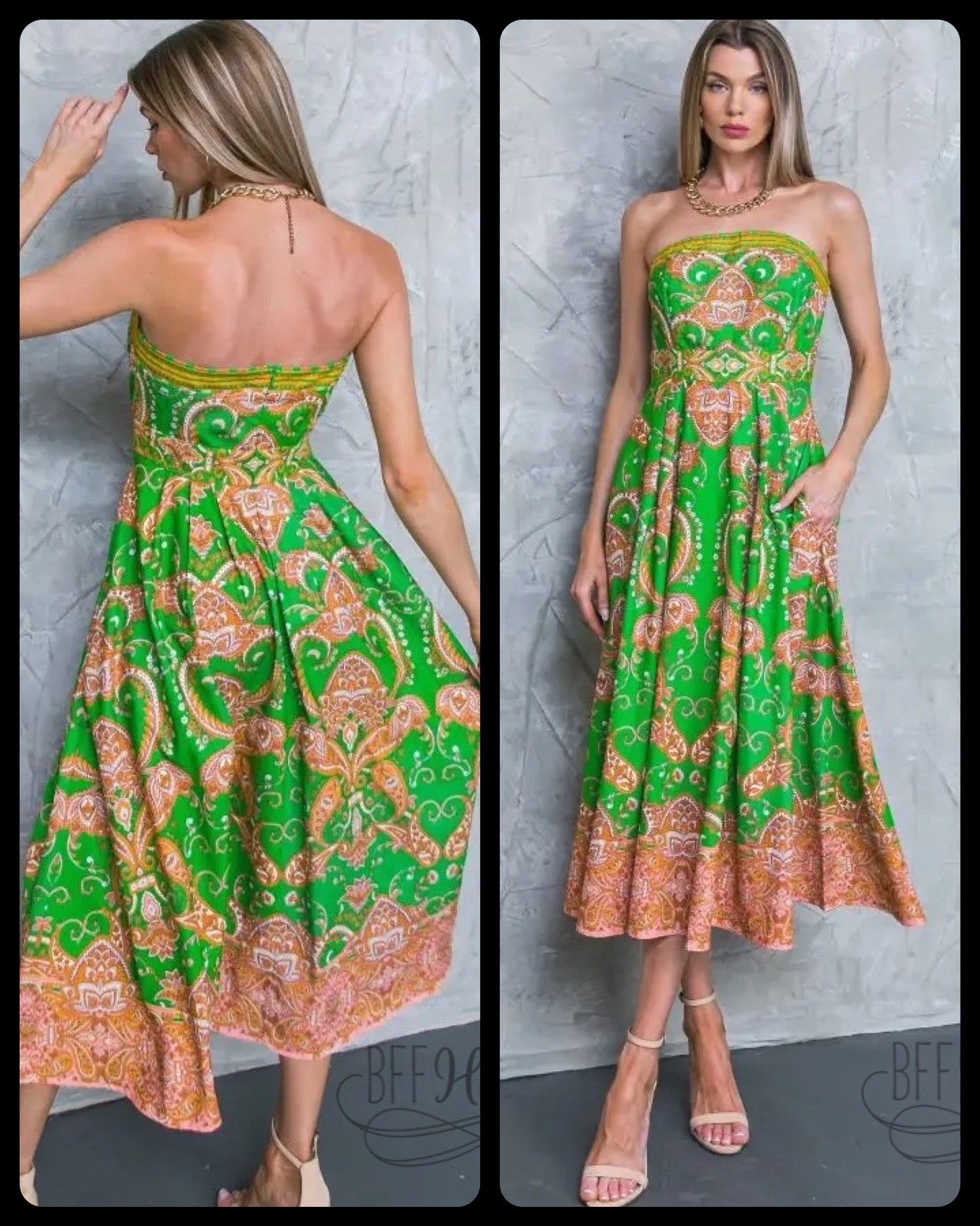 Midori Woven Midi Dress - BFF Here
