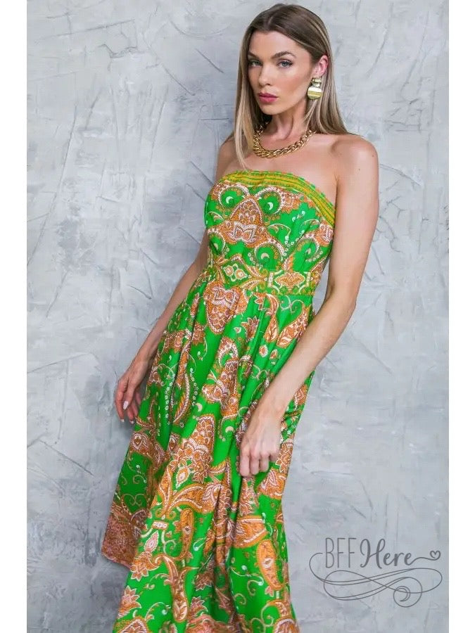 Midori Woven Midi Dress - BFF Here