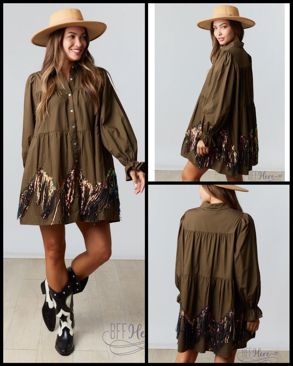 Take Me To The Rodeo Poplin Dress - BFF Here