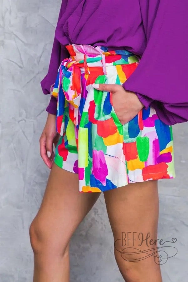 Color Me Happy Woven Shorts - BFF Here