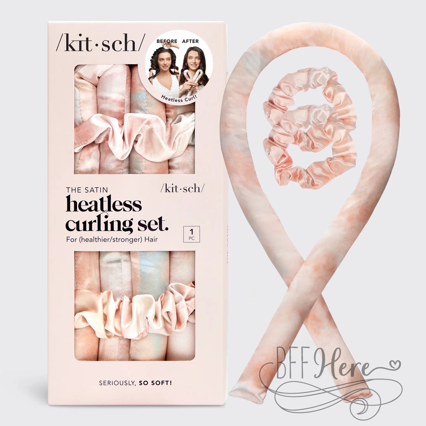 Satin Heatless Curling Set - Sunset Tie Dye by Kitsch - BFF Here