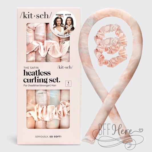 Satin Heatless Curling Set - Sunset Tie Dye by Kitsch - BFF Here