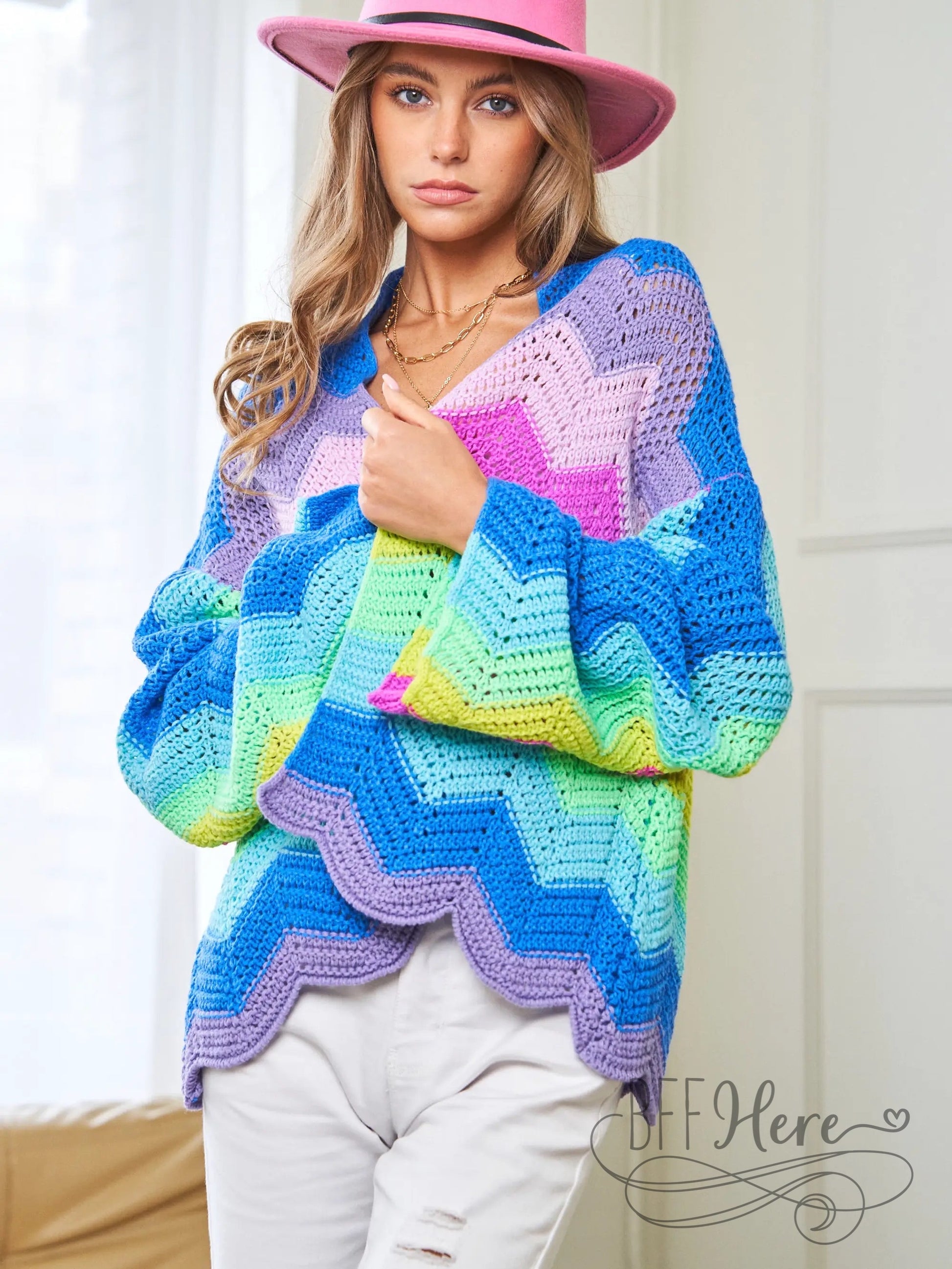 PREORDER: Rainbow Wave Cardigan - BFF Here