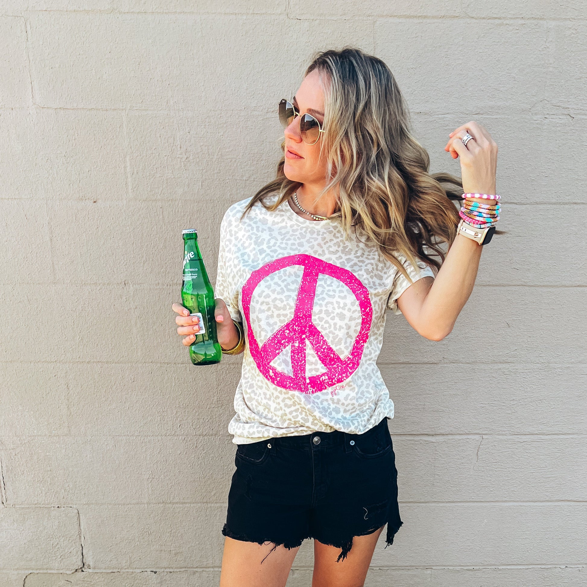 Hot Pink Peace T-Shirt - BFF Here