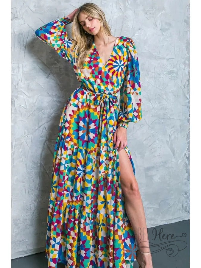 PREORDER—Kaleidoscope Of Colors Maxi Dress - BFF Here
