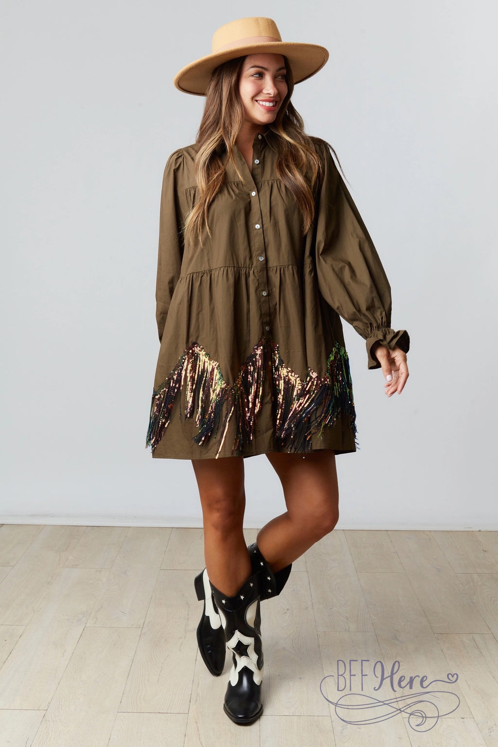Take Me To The Rodeo Poplin Dress - BFF Here