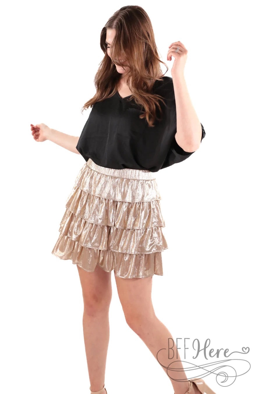 PREORDER-Disco Fever Metallic Skort - BFF Here
