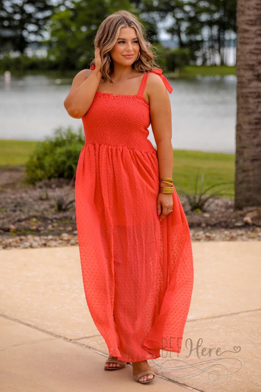 PREORDER-Barcelona Swiss Dot Maxi Dress - BFF Here