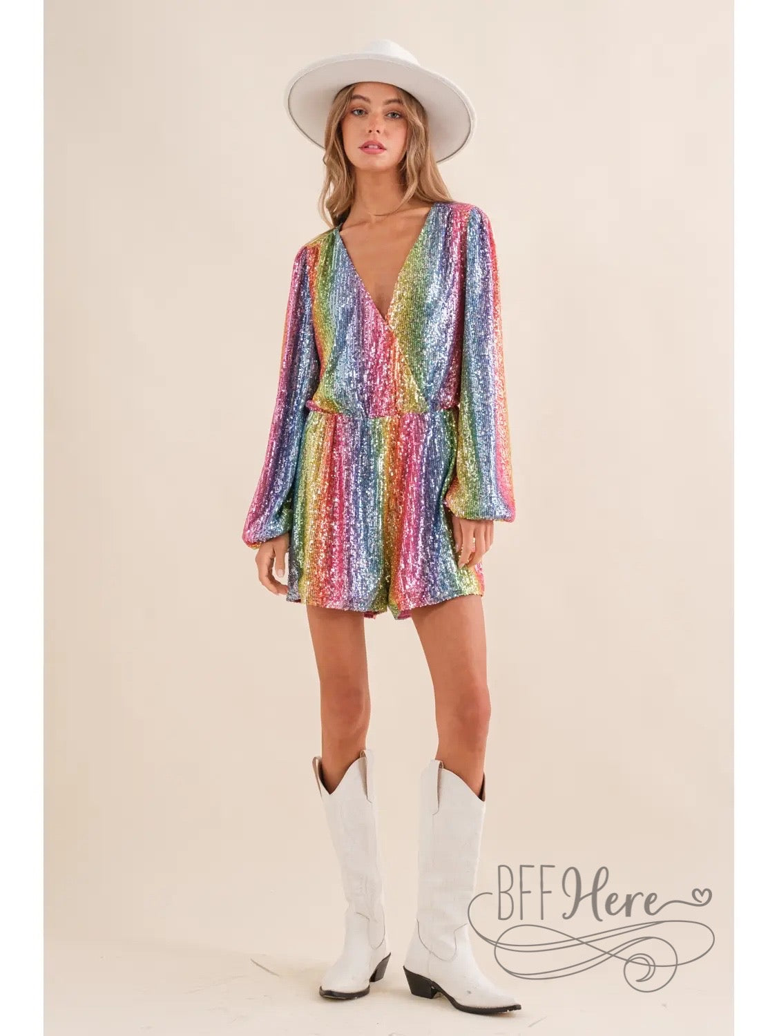 Somewhere Over The Rainbow Romper - BFF Here