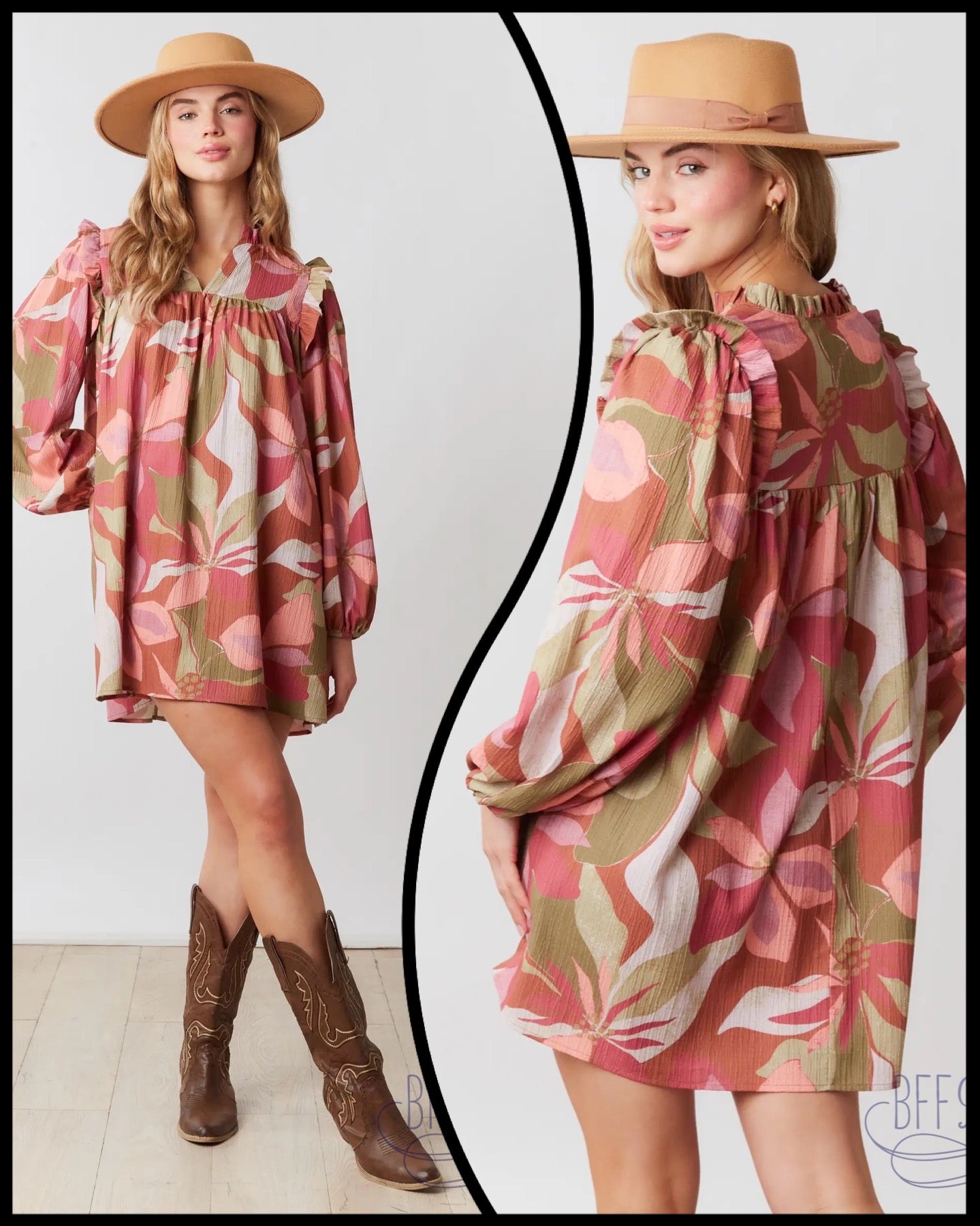 PREORDER: Rustic Floral Dress - BFF Here