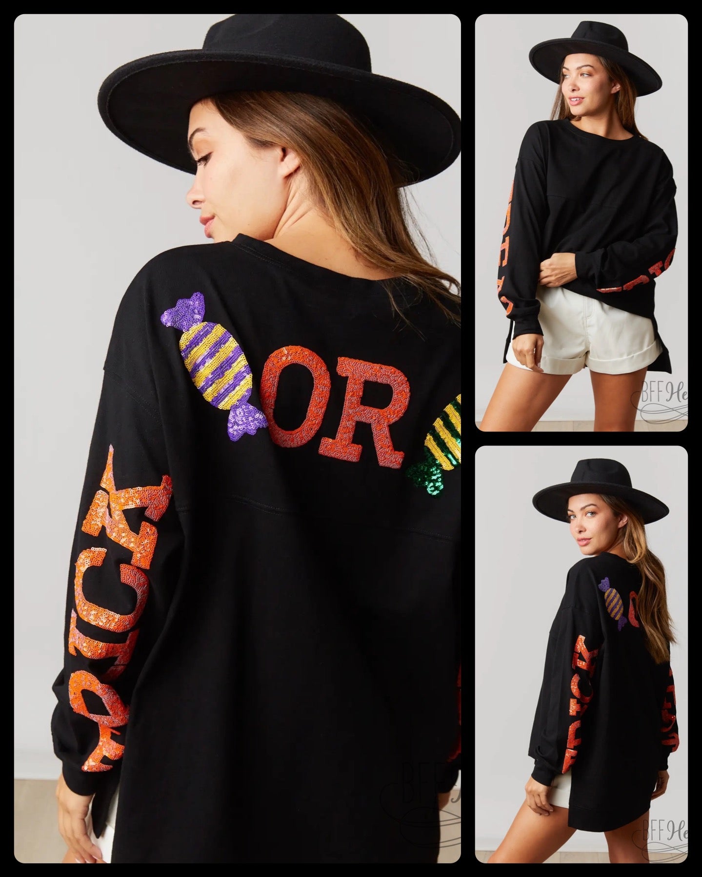 PREORDER: Trick or Treat Sequin Top - BFF Here