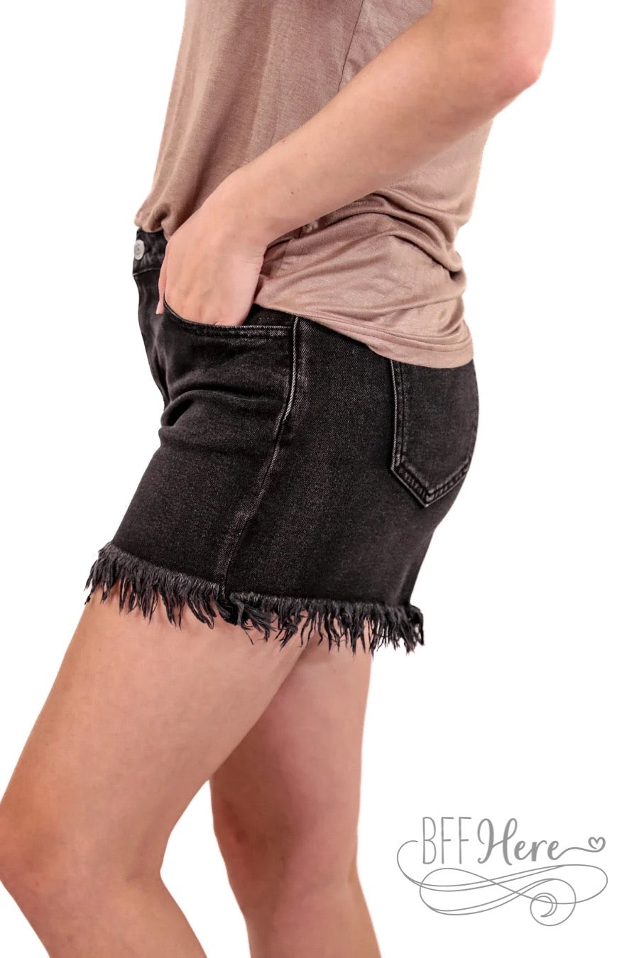 Jace Black Denim Shorts - BFF Here