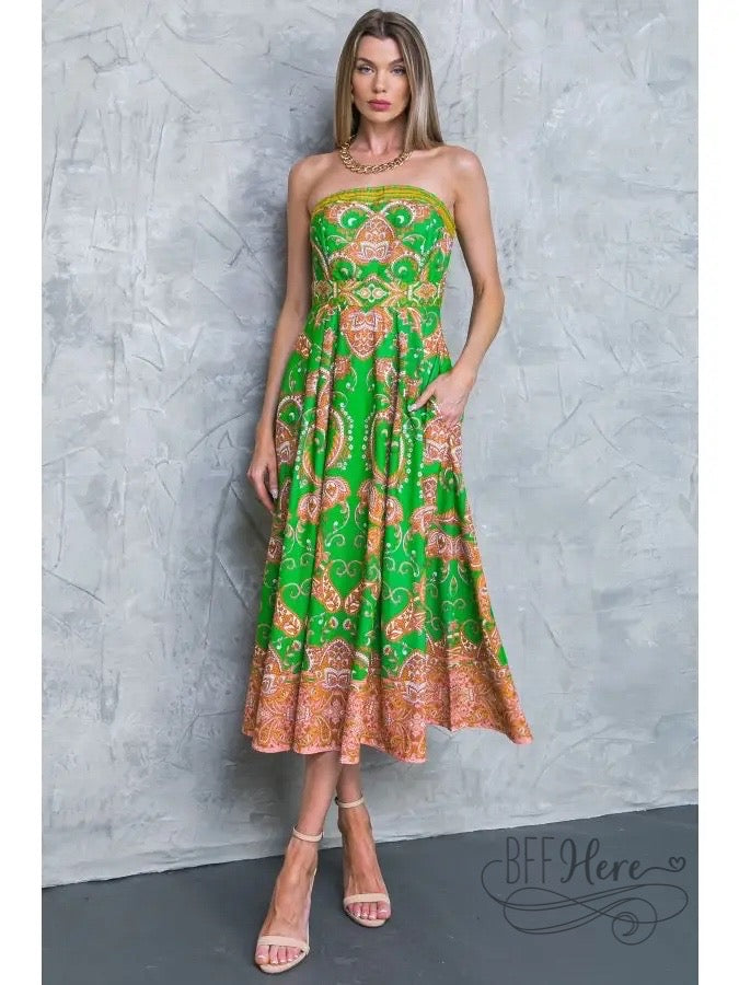 Midori Woven Midi Dress - BFF Here