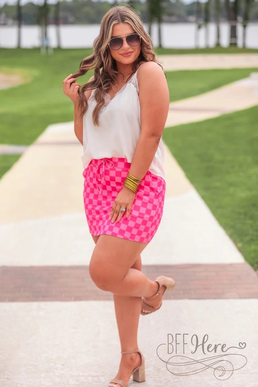 PREORDER-Checked Out Checkered Skort - BFF Here