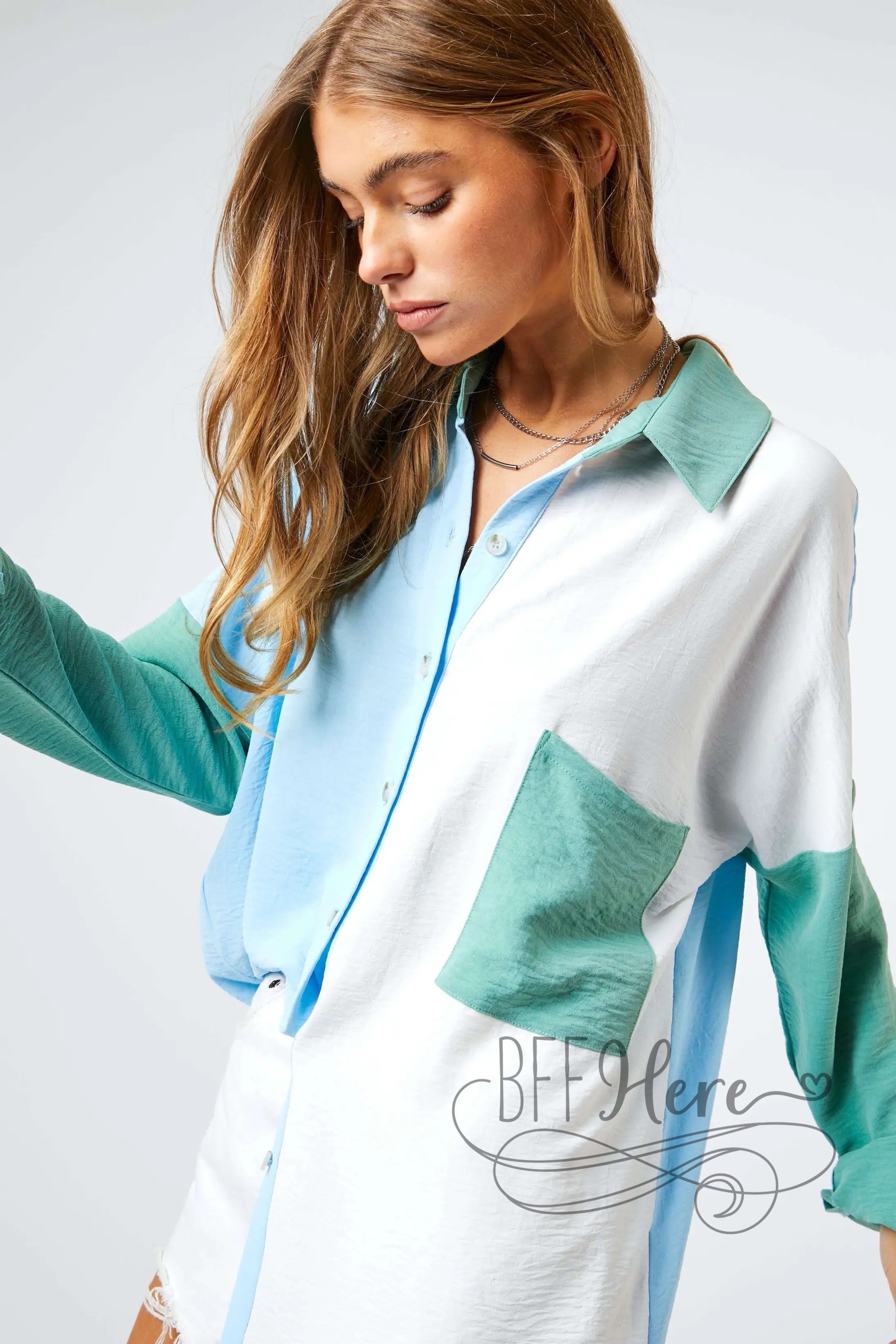 Dreaming Of Islands Color Block Top - BFF Here