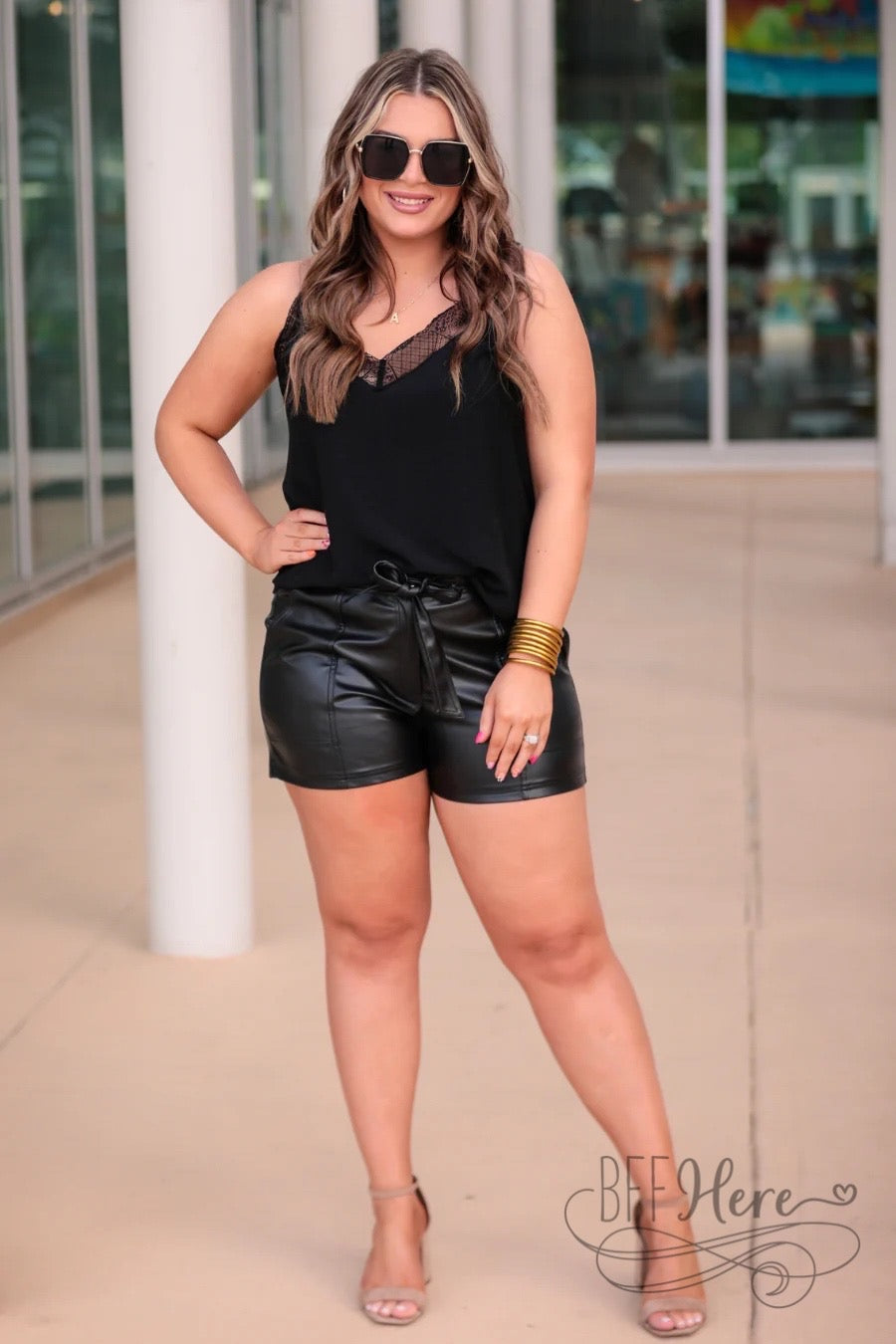 New York Minute Faux Leather Shorts - BFF Here