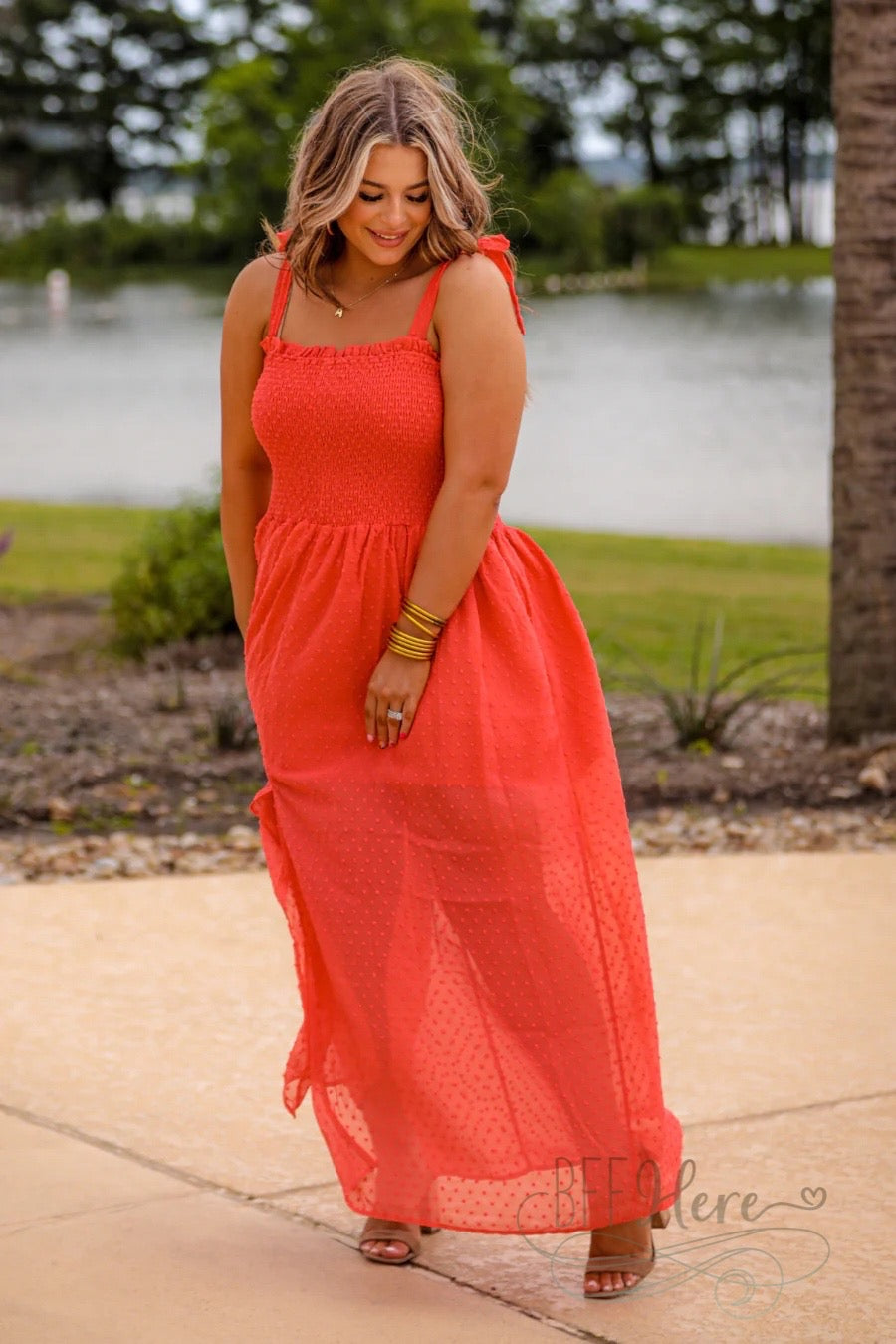 PREORDER-Barcelona Swiss Dot Maxi Dress - BFF Here