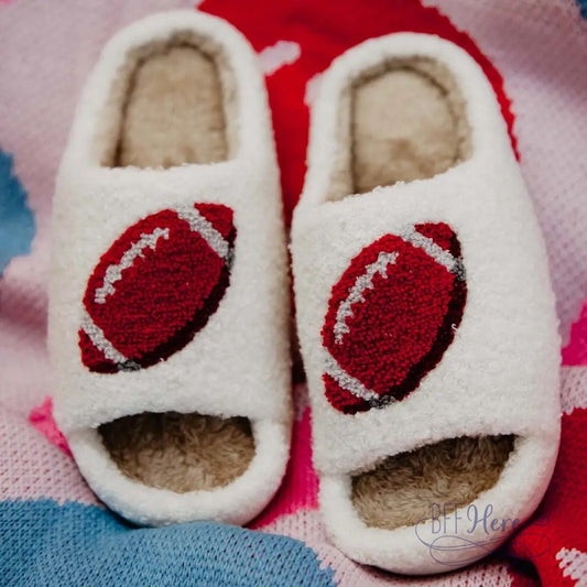 PREORDER—Football Open Toed Slippers - BFF Here