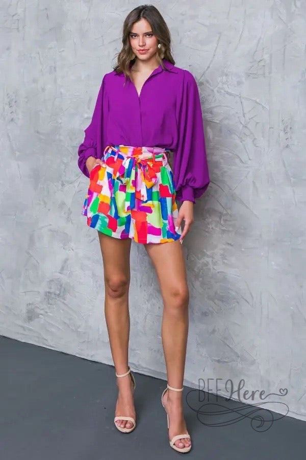 Color Me Happy Woven Shorts - BFF Here