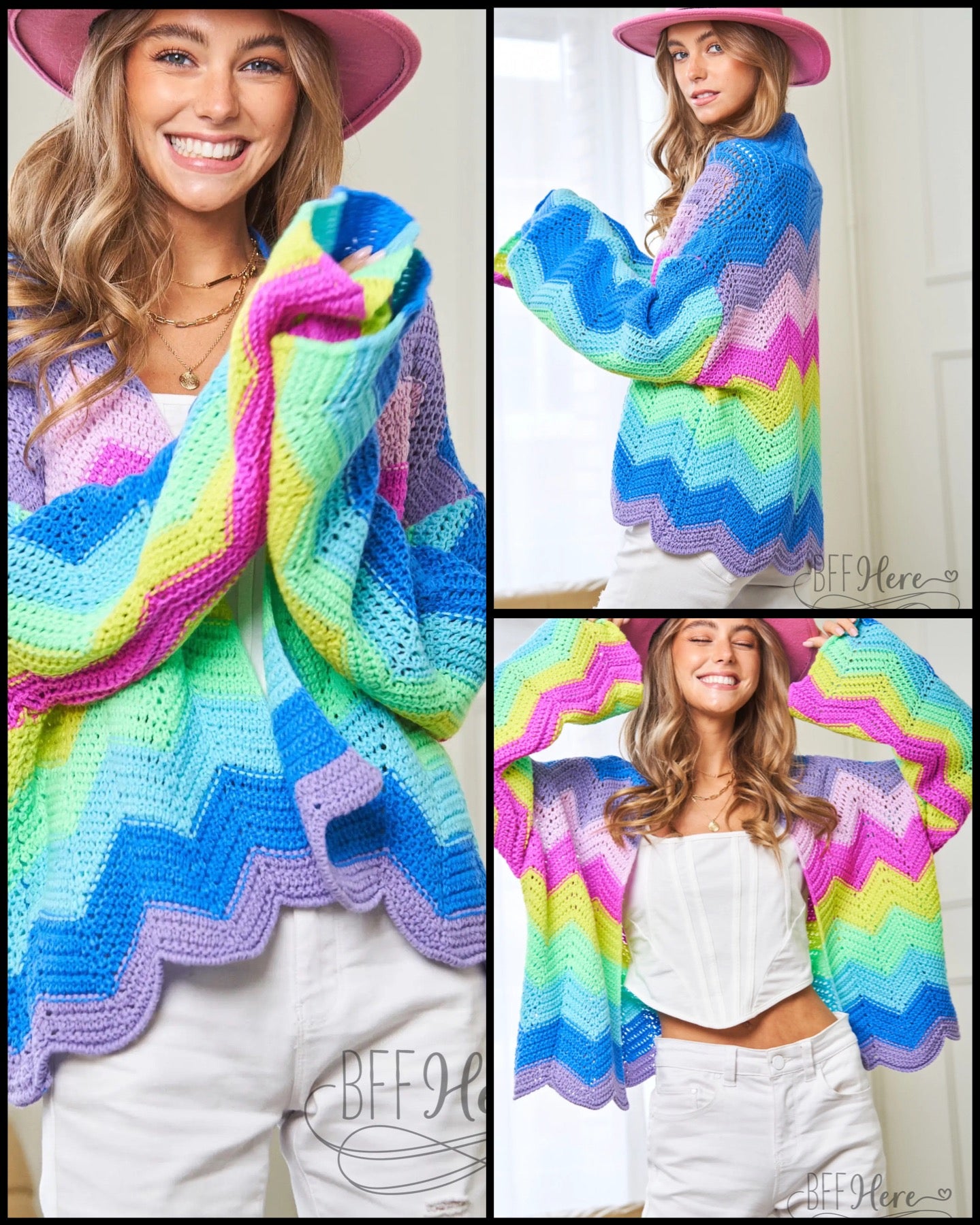 PREORDER: Rainbow Wave Cardigan - BFF Here