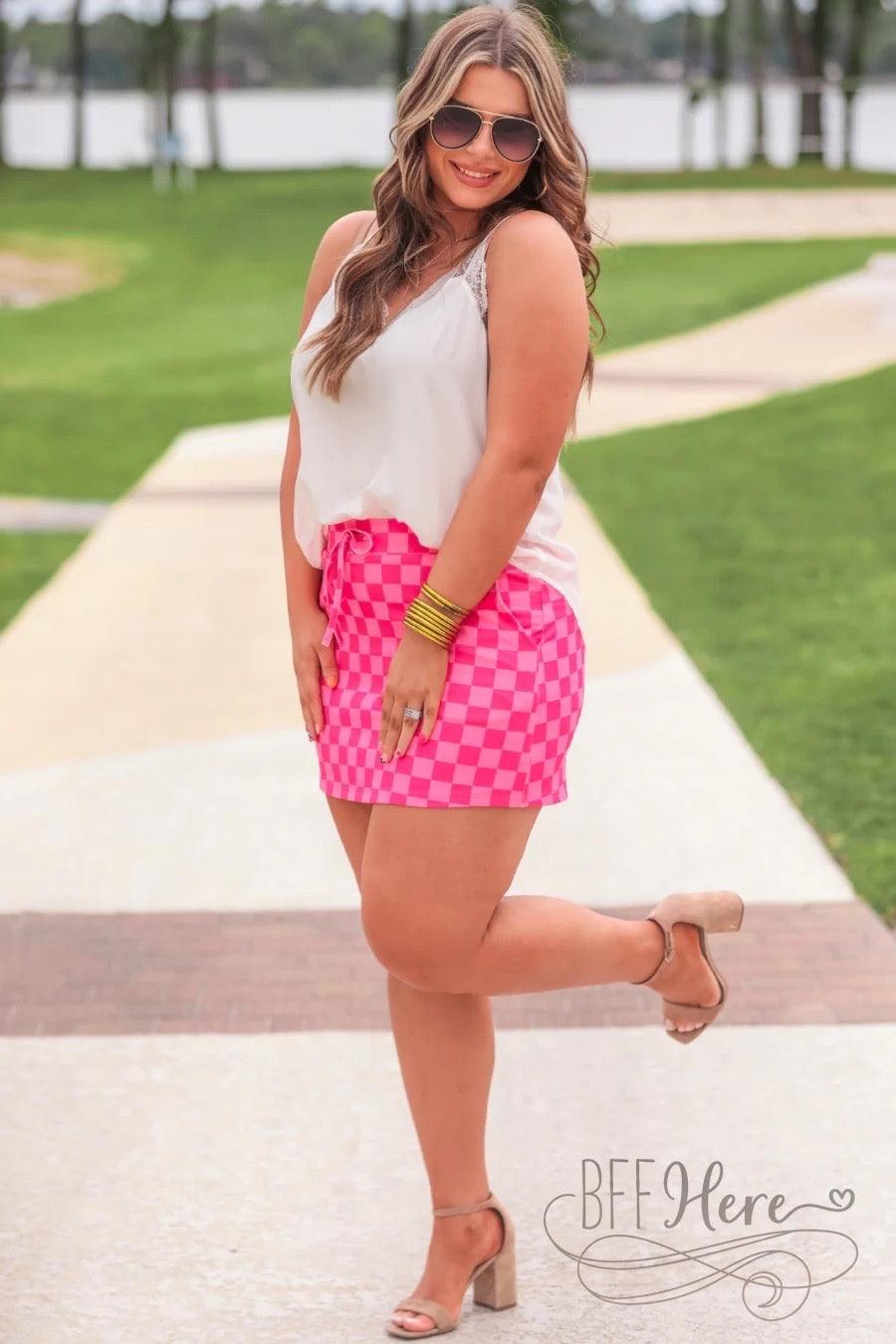 PREORDER-Checked Out Checkered Skort - BFF Here