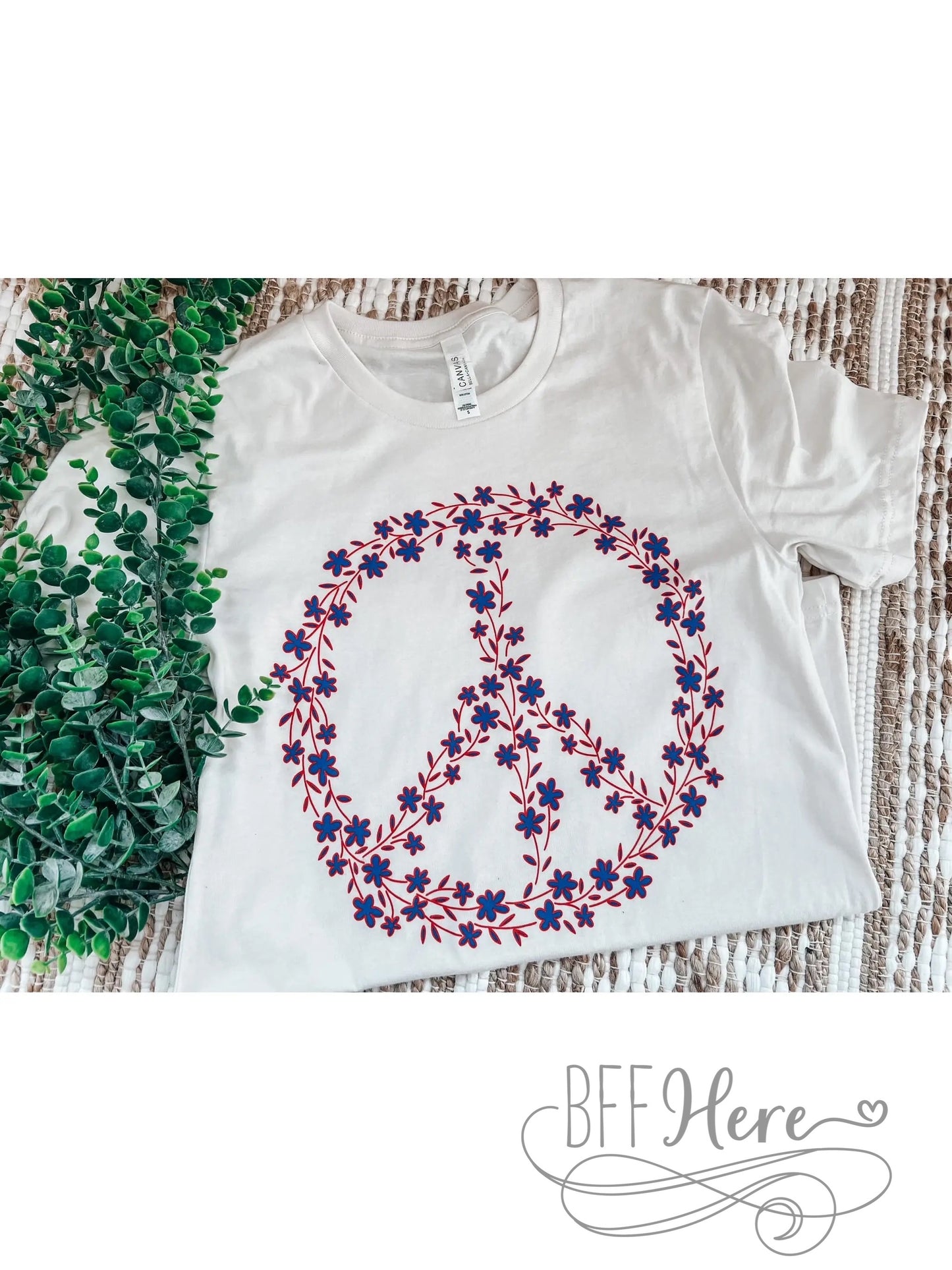 Floral Peace Sign Tee - BFF Here