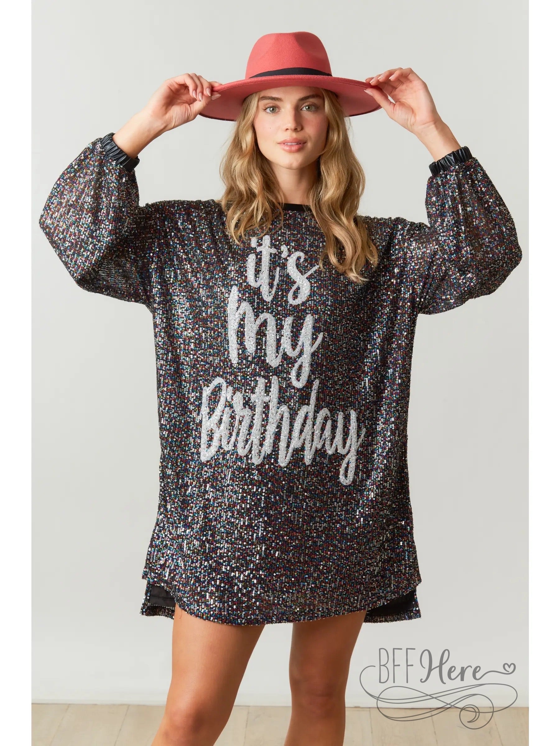 PREORDER: It'S My Birthday Sequin Dress - BFF Here