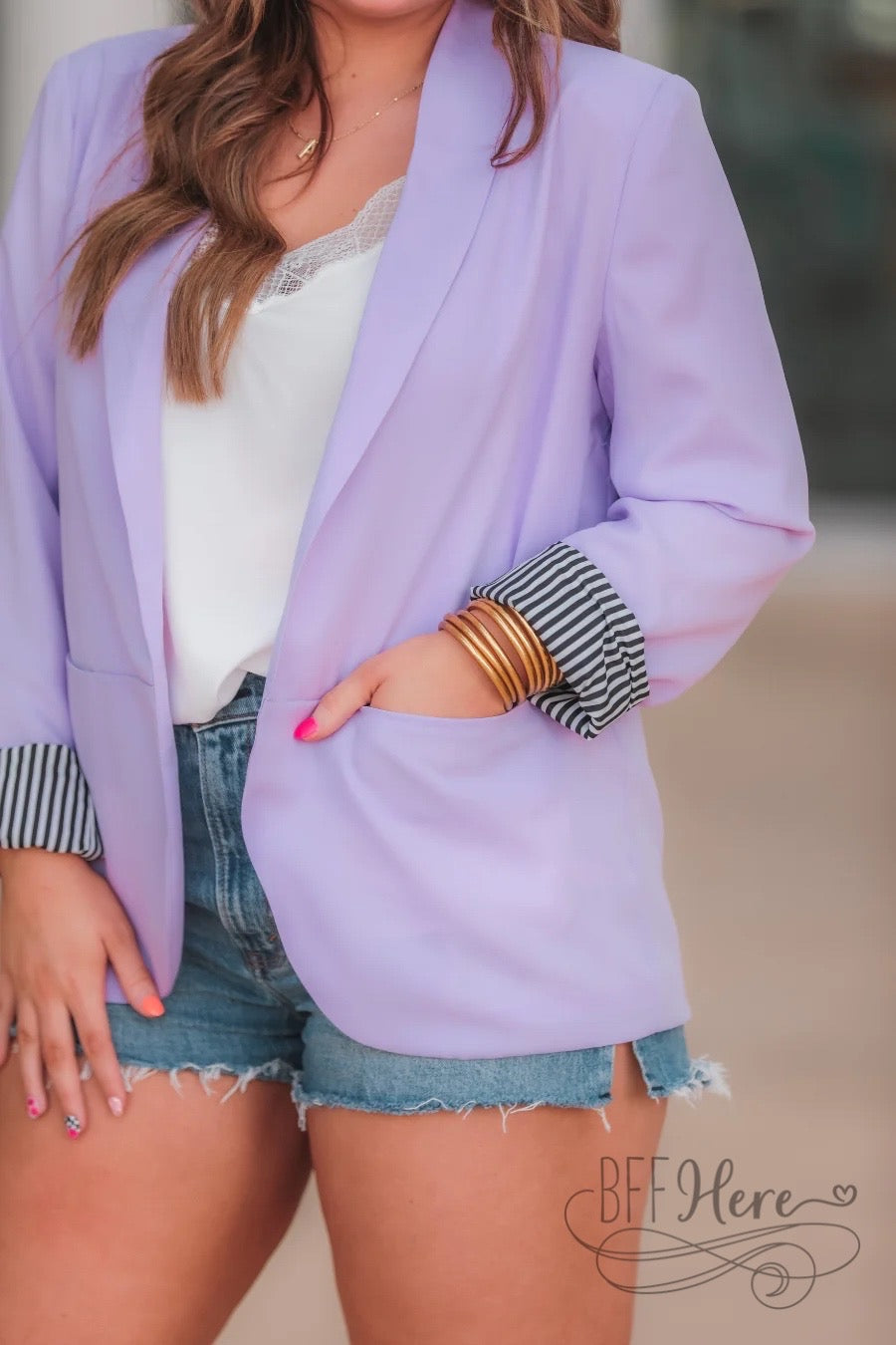 Peyton Blazer — Lavender - BFF Here