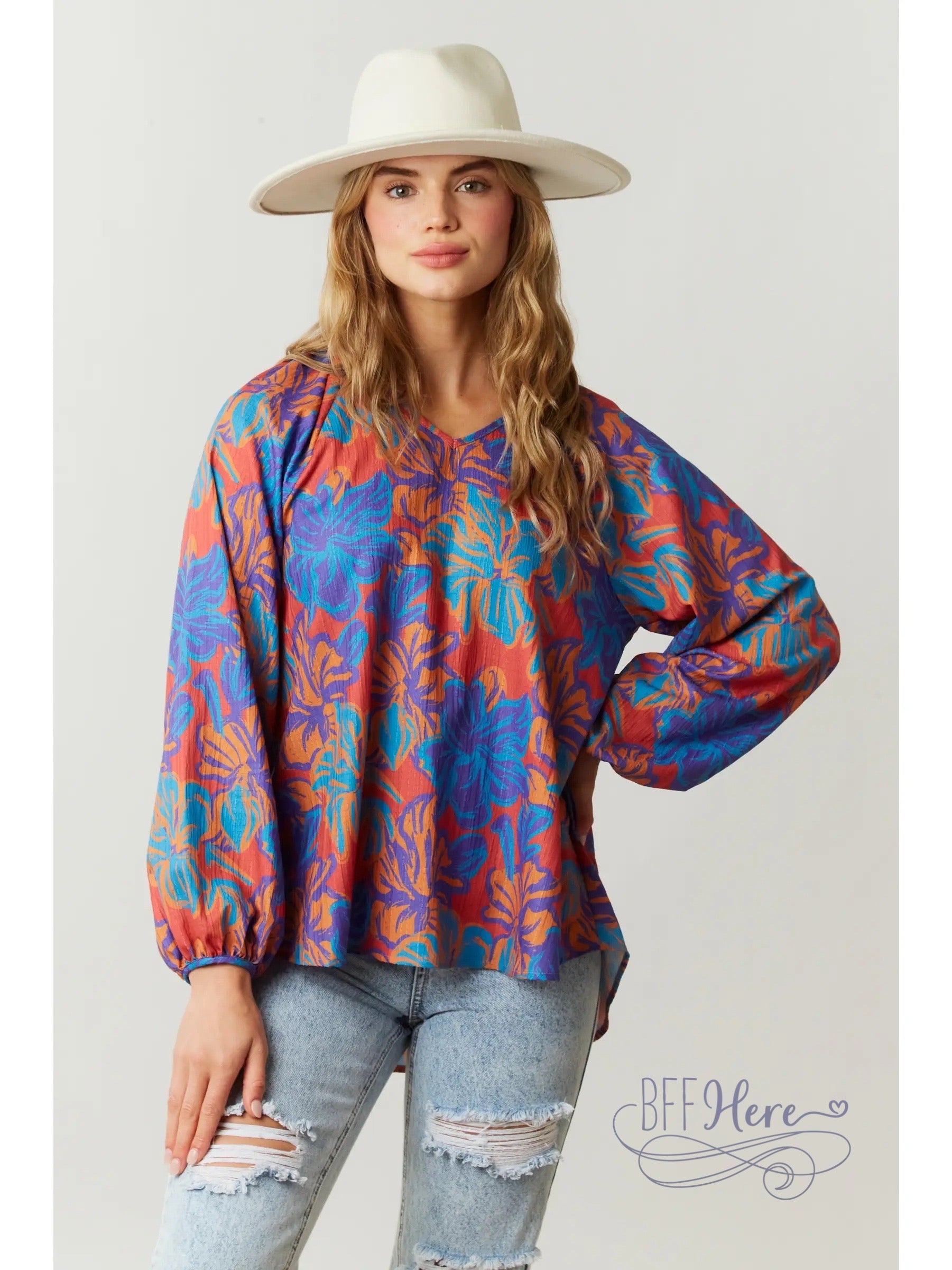 PREORDER: Sunset Floral Top - BFF Here