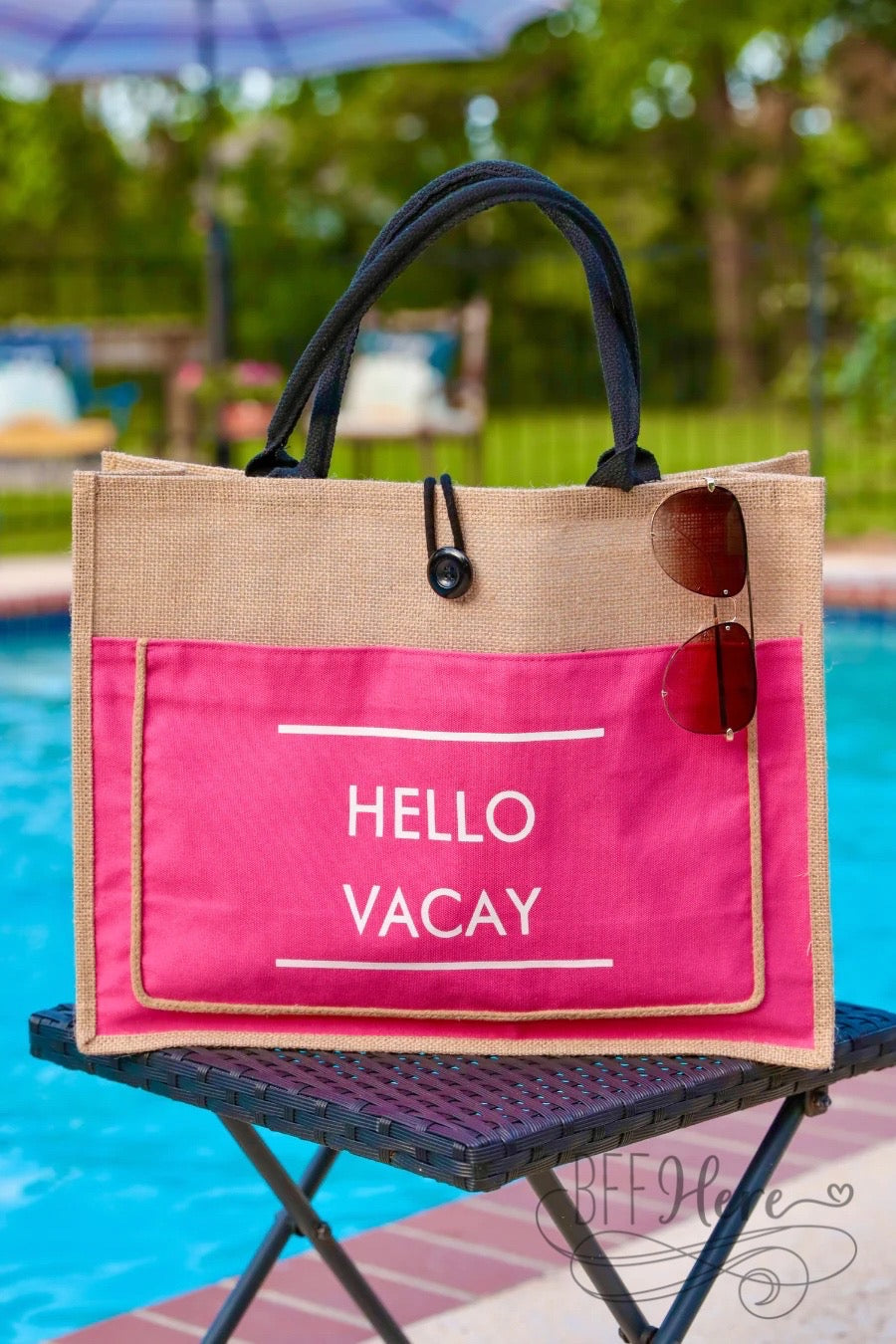Hello Vacay Beach Bag - BFF Here