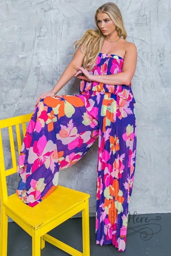 Leiliana Tropical Floral Jumpsuit - BFF Here