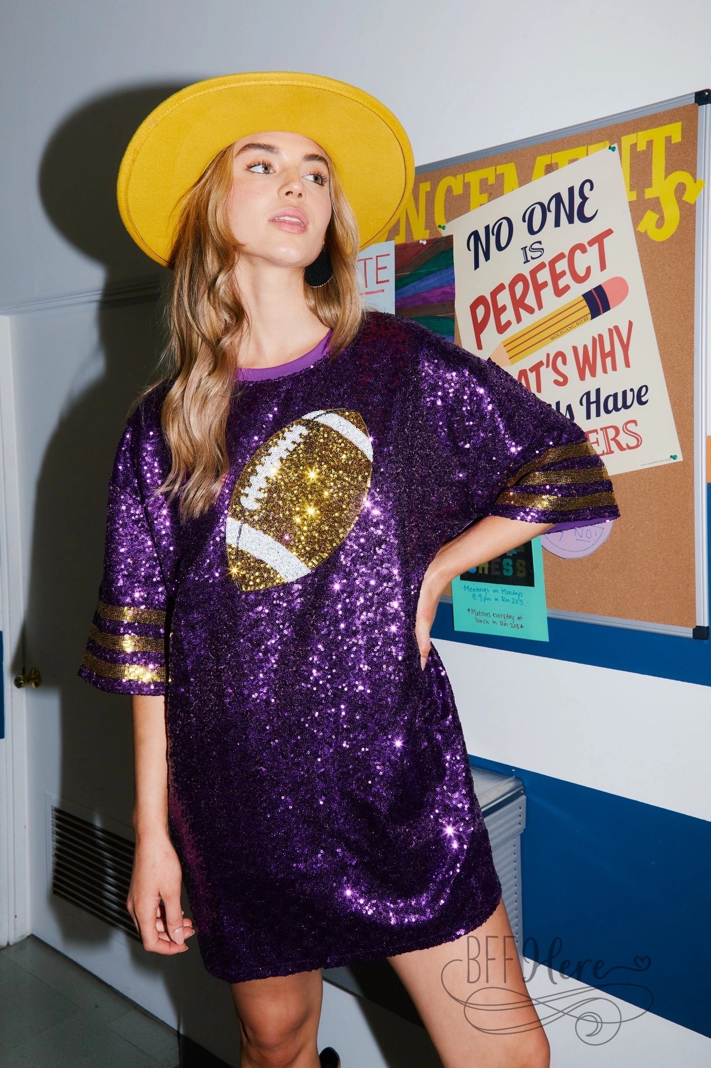 Game Day Football Sequin Shirt Dress - BFF Here