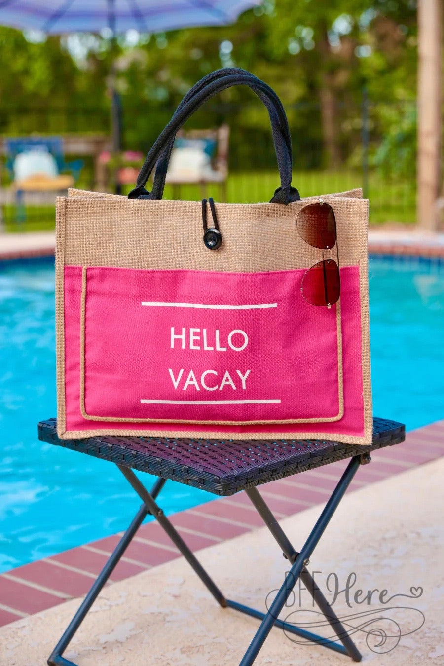 Hello Vacay Beach Bag - BFF Here