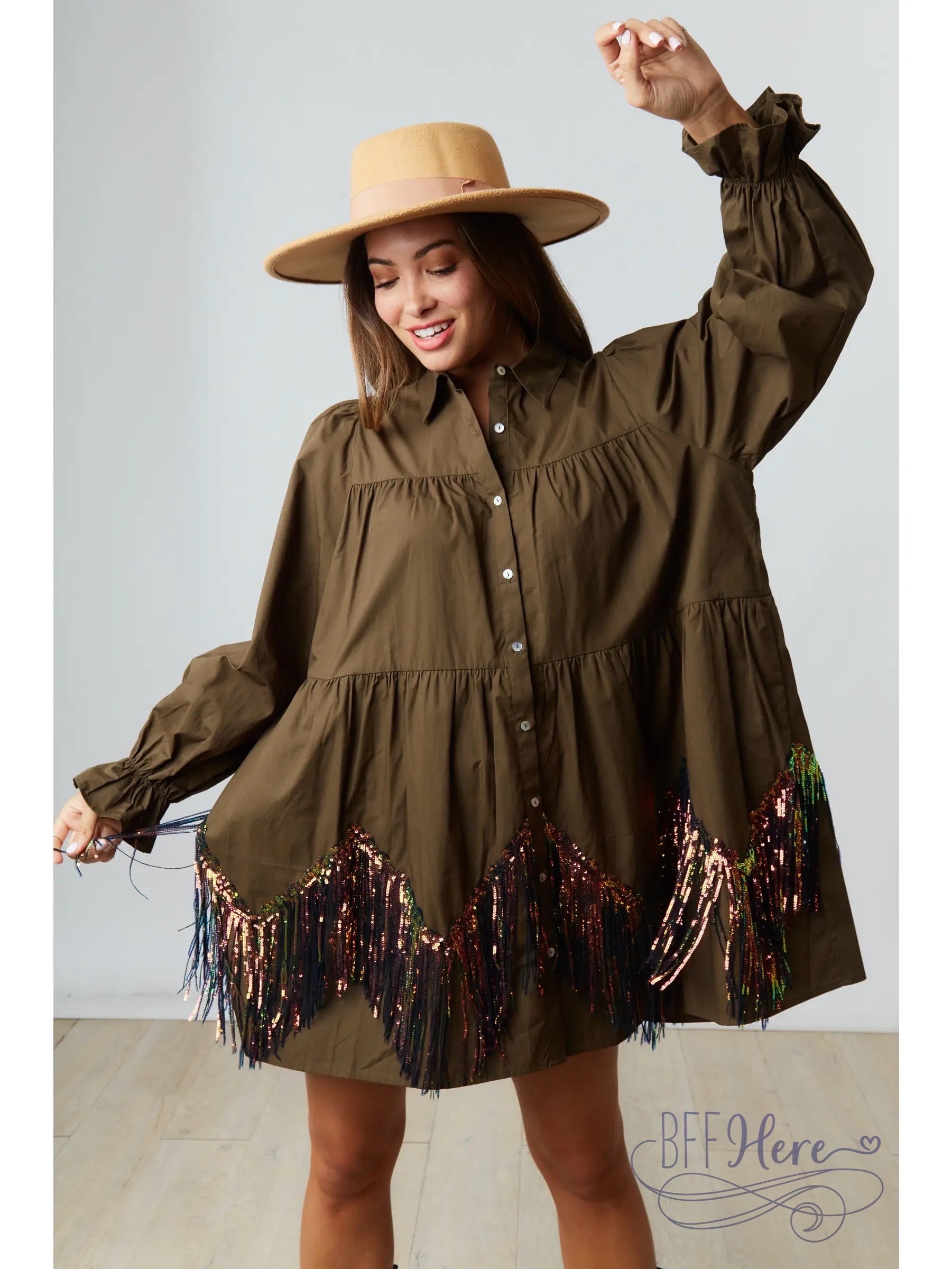 Take Me To The Rodeo Poplin Dress - BFF Here