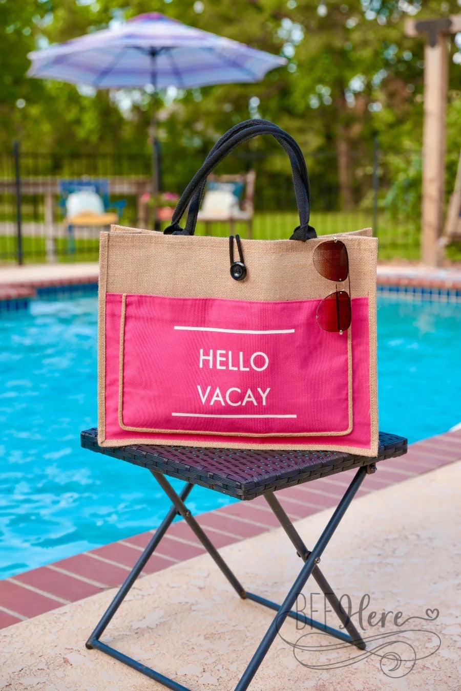 Hello Vacay Beach Bag - BFF Here