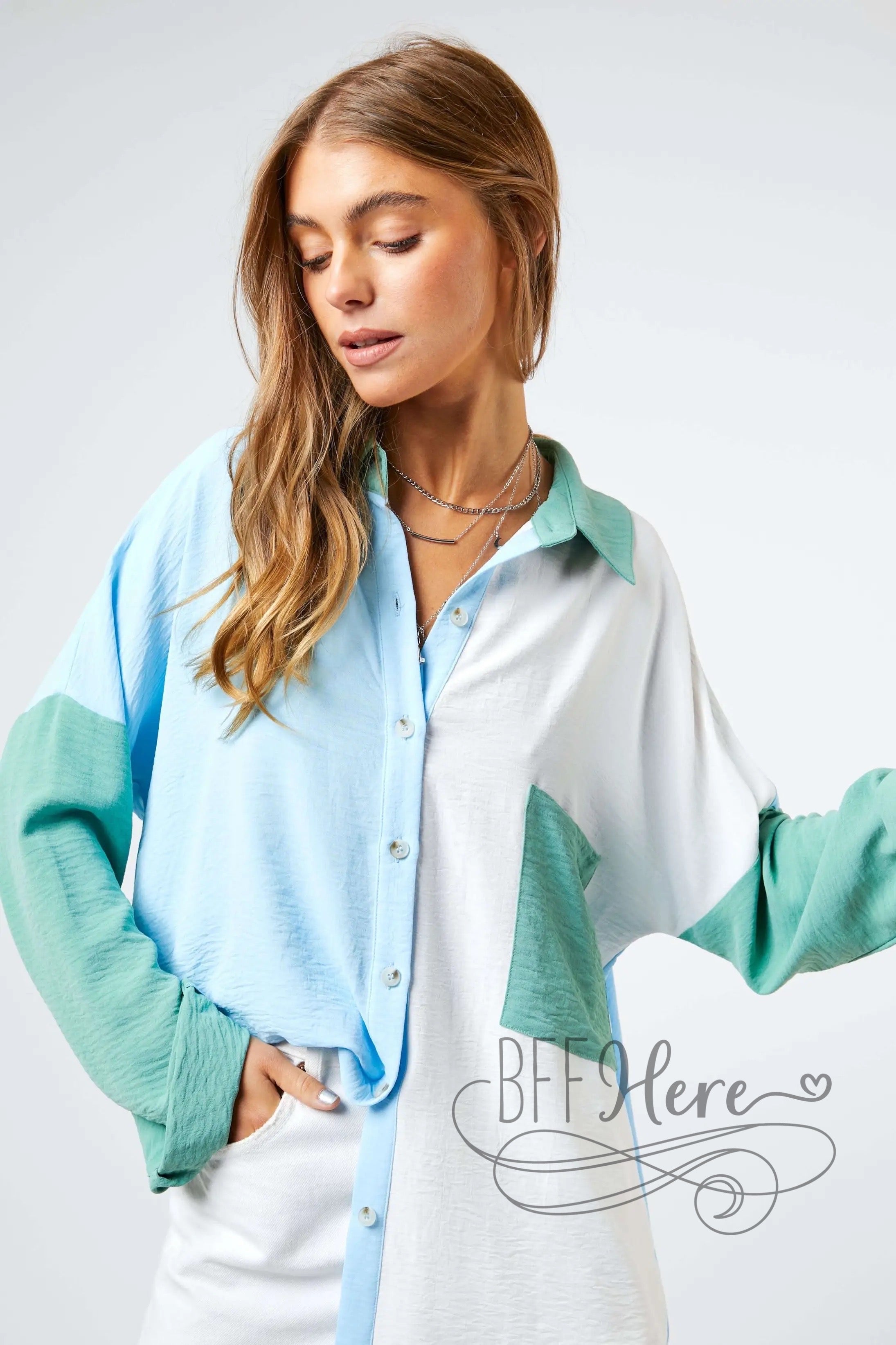 Dreaming Of Islands Color Block Top - BFF Here