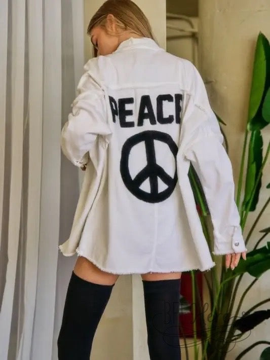 PREORDER—Peace Embroidered Jacket - BFF Here