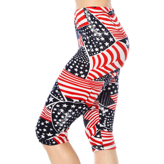 American Flag Print Leggings - BFF Here