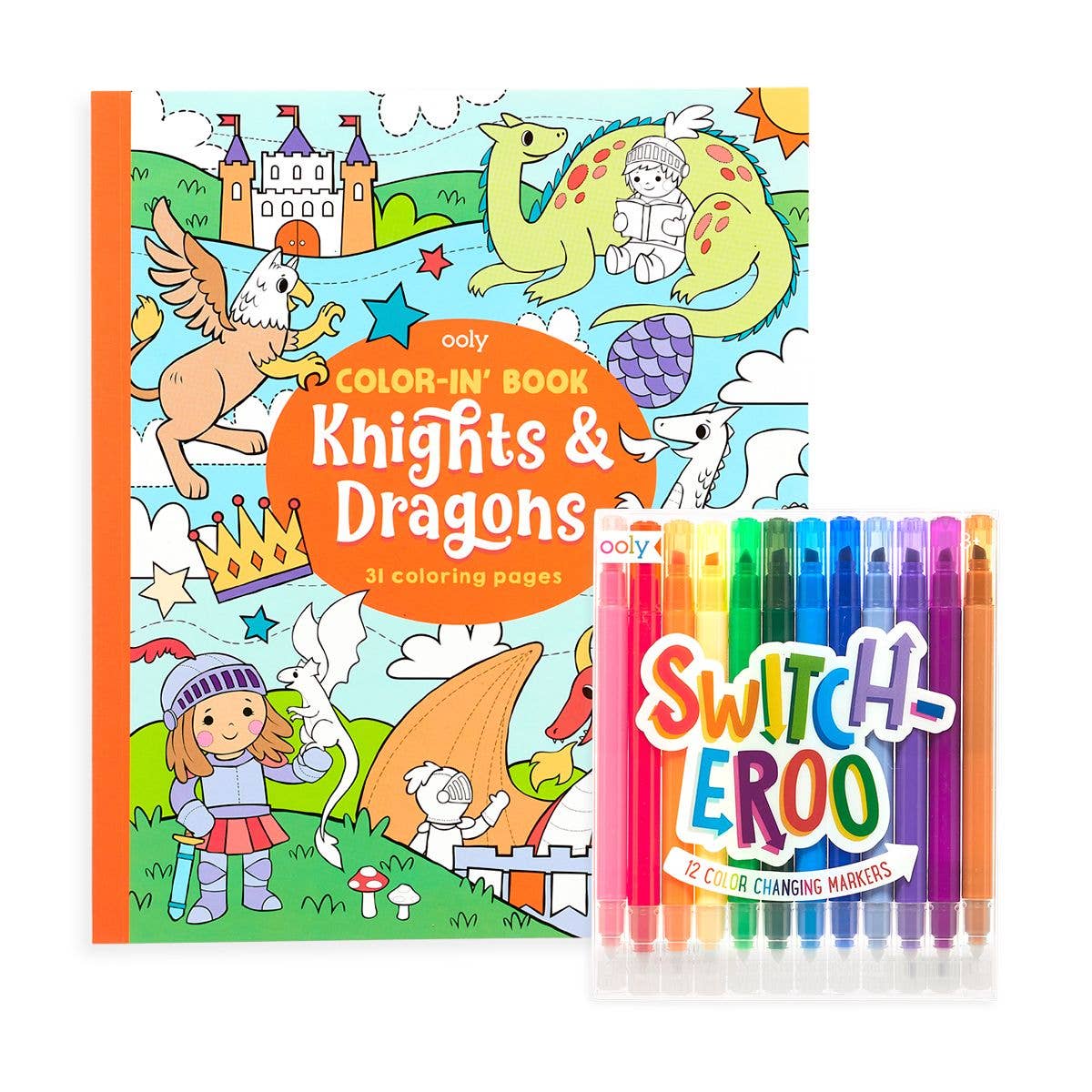 Knights & Dragons Switcheroo Coloring Pack - BFF Here