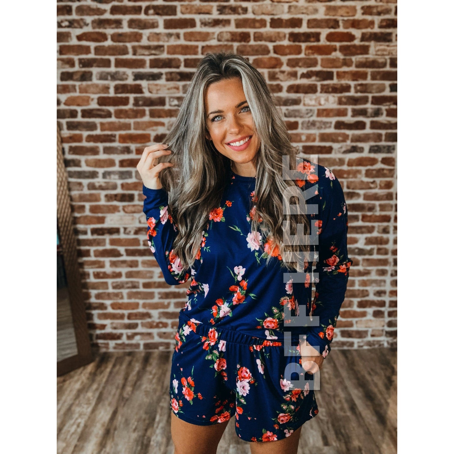 MJ Pajama Set -- Navy Floral - BFF Here