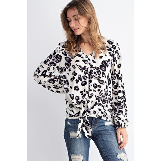 Chelsea Animal Print Long Sleeve Top - BFF Here