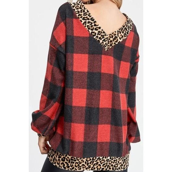 Hailey Multi Print Sweater -- Red - BFF Here