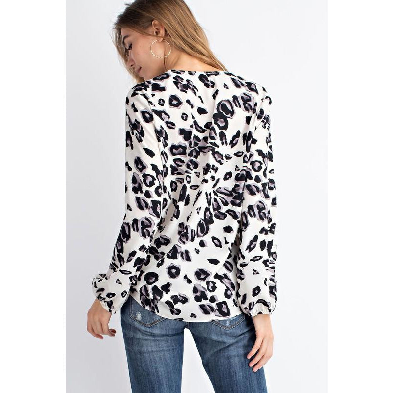 Chelsea Animal Print Long Sleeve Top - BFF Here