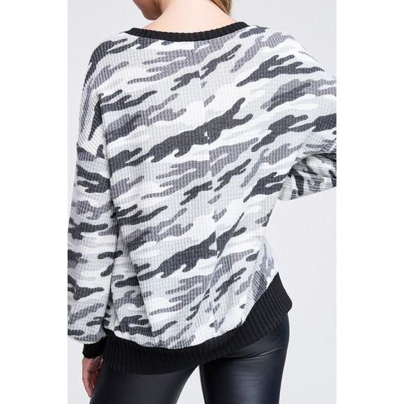 Megan Long Sleeve Camo Sweater - BFF Here